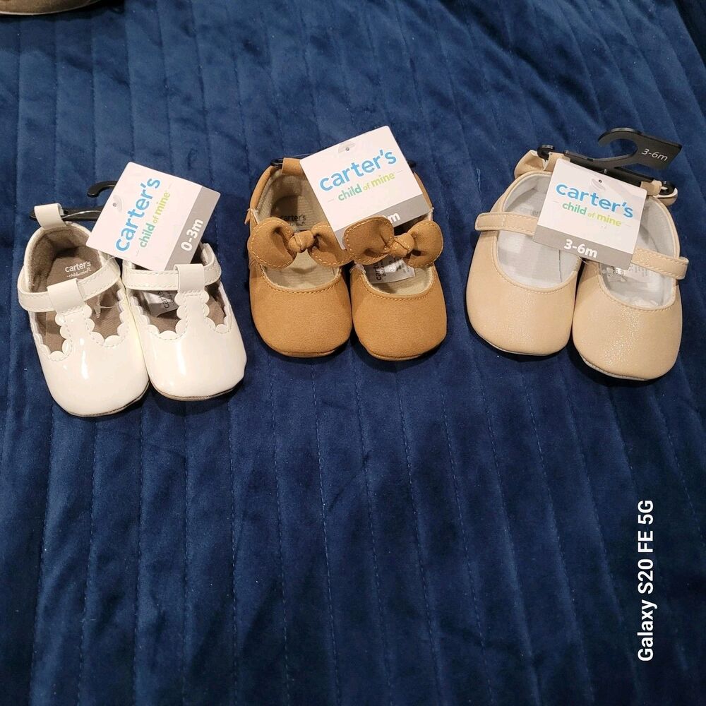 Lot Of 3 Carter’s Child Of Mine Infant Girls Spring / Summer Shoes Sandals SB6